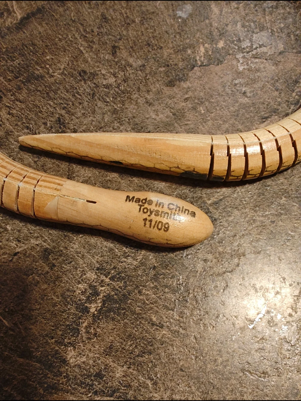 Yellow and Black Reptile Wooden Snake